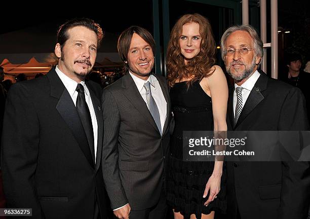 Recording Academy Chair of the Board of Trustees George Flanigen, musician Keith Urban, actress Nicole Kidman and President of the National Academy...