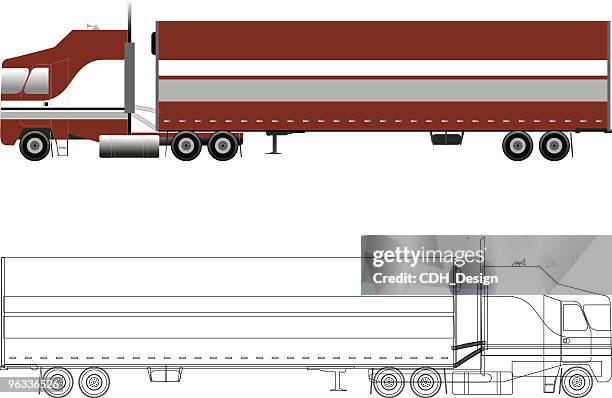 shipping truck - shipping container close up stock illustrations