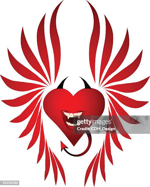 i heart evil - devil tail stock illustrations