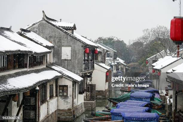 zhouzhuang, china-jan. 27, 2018 - zhouzhuang stockfoto's en -beelden