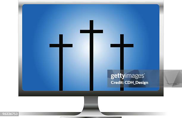 christian computer - website creation stock illustrations