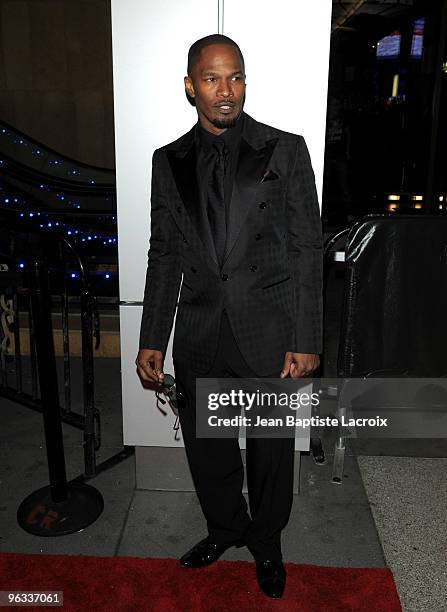Jamie Foxx arrives at The Conga Room at L.A. Live on January 31, 2010 in Los Angeles, California.