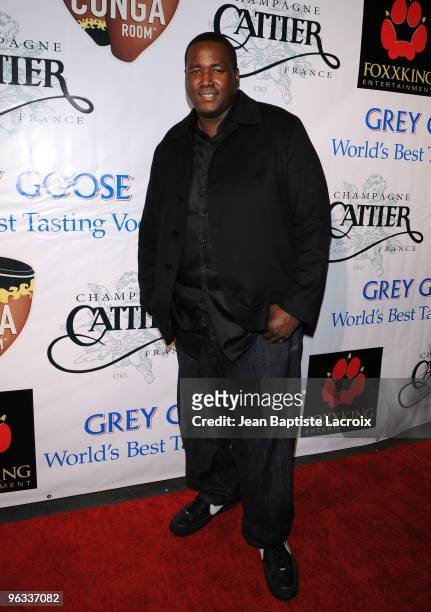 Quinton Aaron arrives at The Conga Room at L.A. Live on January 31, 2010 in Los Angeles, California.