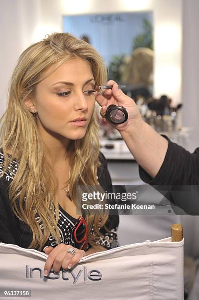 Cassie Scerbo appears at day two of The InStyle Golden Globes Beauty Lounge 2010 at Four Seasons Hotel on January 16, 2010 in Beverly Hills,...