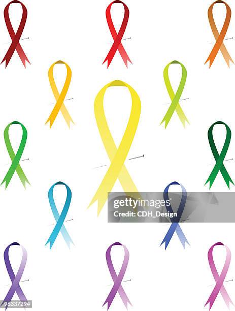 awareness ribbons ~ vector - diabetes ribbon stock illustrations