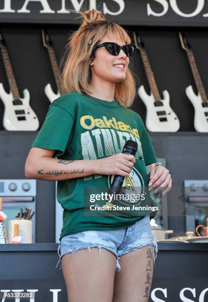 Singer Halsey attends the William Sonoma Culinary Stage on Day 3 of BottleRock Napa Valley Music Festival at Napa Valley Expo on May 27, 2018 in...