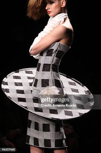 Model walks the runway during Lorenzo Riva fashion show as part of the Rome Fashion Week Spring / Summer 2010 on February 01, 2010 in Rome, Italy.