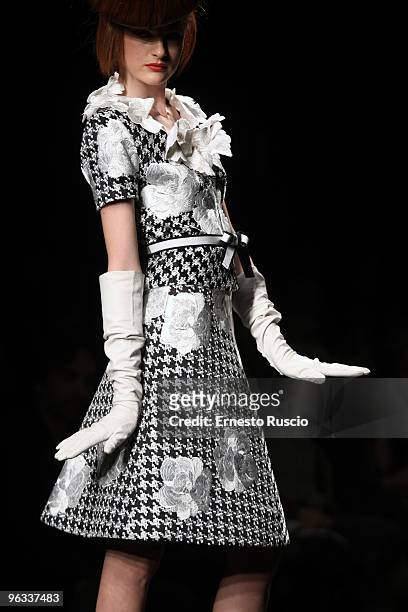Model walks the runway during Lorenzo Riva fashion show as part of the Rome Fashion Week Spring / Summer 2010 on February 01, 2010 in Rome, Italy.