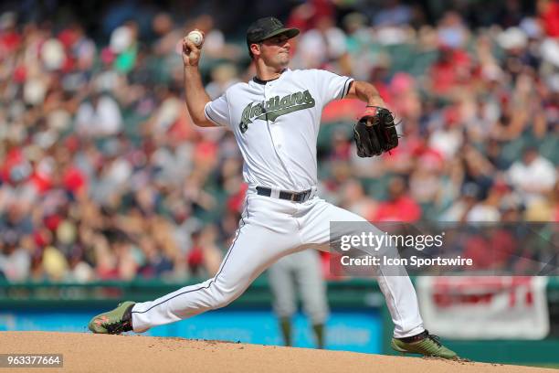 Cleveland Indians pitcher Adam Plutko delivers a pitch to the plate during the first inning of the Major League Baseball game between the Chicago...