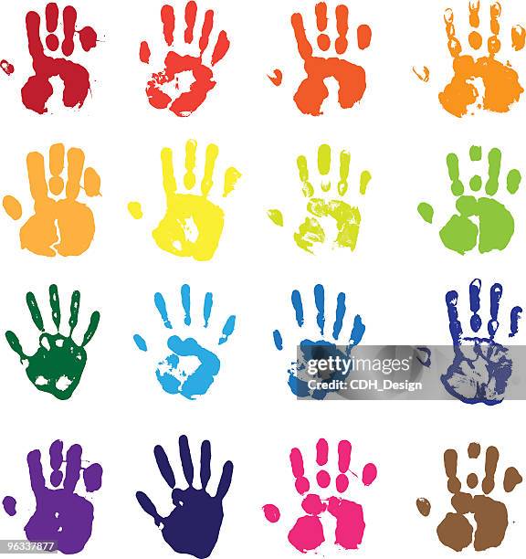 vector hands - painted hands stock illustrations