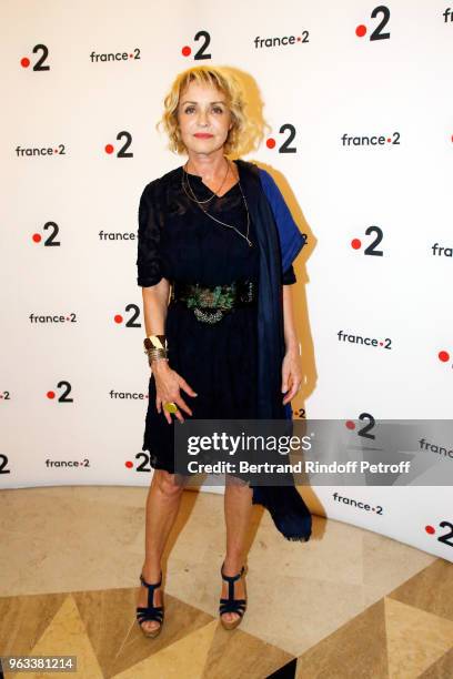 Fanny Cottencon attends "Ceremonie des Molieres 2018" at Salle Pleyel on May 28, 2018 in Paris, France.