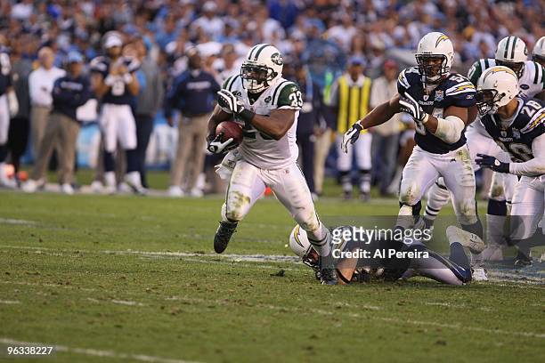 Running Back Shonn Greene of the New York Jets has a 53-yard Touchdown run against the San Diego Chargers when the Chargers host the Jets in the...