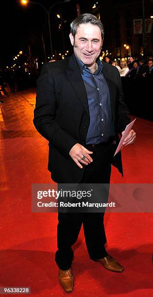 Actor Sergi Lopez arrives on the red carpet for the Premios de Gaudi held at the Theater Coliseum on February 1, 2010 in Barcelona, Spain.