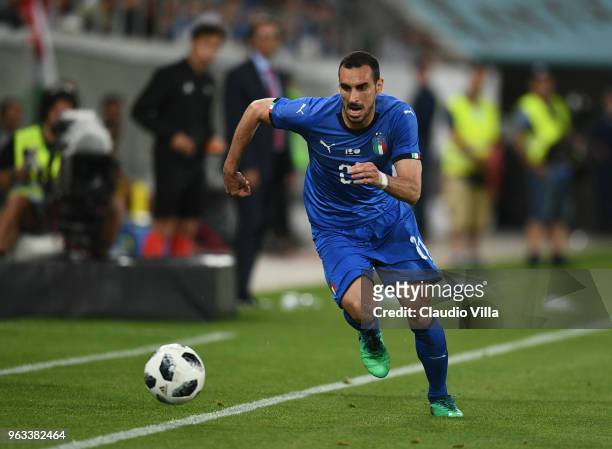 Davide Zappacosta of Italy in action during the International Friendly match between Saudi Arabia and Italy on May 28, 2018 in St Gallen, Switzerland.