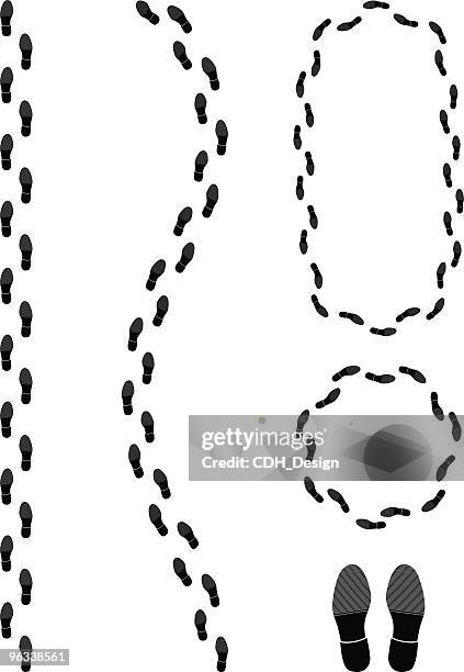 shoe tracks - shoe print vector stock illustrations