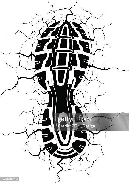 heavy footprint - stomping feet stock illustrations