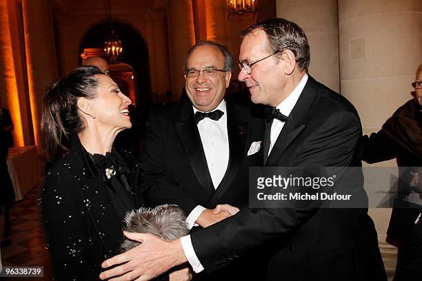MMe David Khayat and Jean Jacques Aillagon attend the Gala Dinner for Association A.V.E.C. At Chateau de Versailles on February 1, 2010 in...