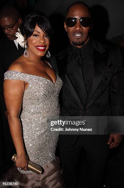 Niecy Nash and Jamie Foxx attend Jamie Foxx's Post Grammy Party at The Conga Room at L.A. Live on January 31, 2010 in Los Angeles, California.