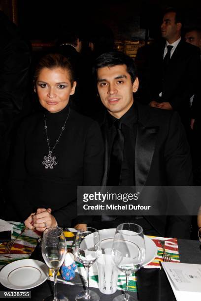 Lola Karimova and Her husband attend the Gala Dinner for Association A.V.E.C. At Chateau de Versailles on February 1, 2010 in Versailles, France.