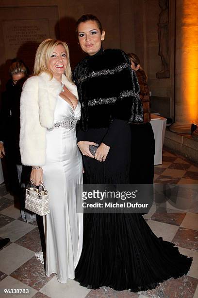 Monika Bacardi and Lola Karimova attend the Gala Dinner for Association A.V.E.C. At Chateau de Versailles on February 1, 2010 in Versailles, France.