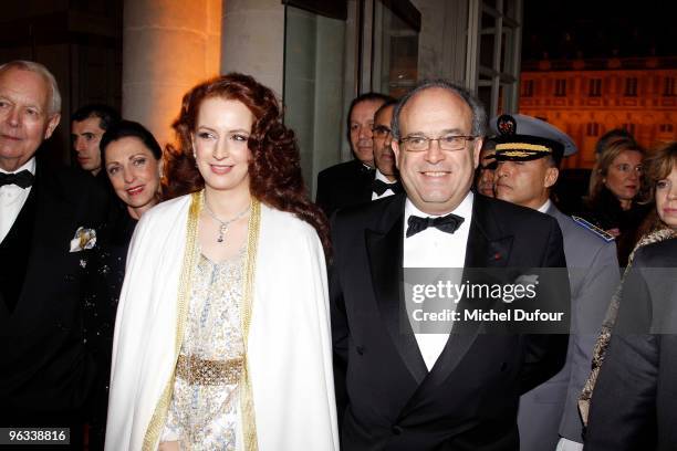 Princesse Lalla Salma of Morocco and Prof David Khayat attend the Gala Dinner for Association A.V.E.C. At Chateau de Versailles on February 1, 2010...