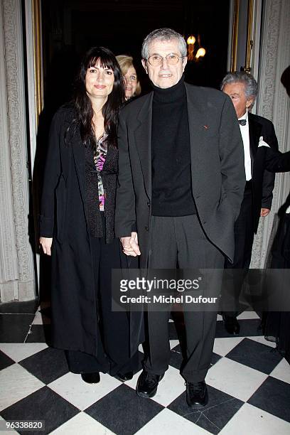 Claude Lelouch and guest attend the Gala Dinner for Association A.V.E.C. At Chateau de Versailles on February 1, 2010 in Versailles, France.