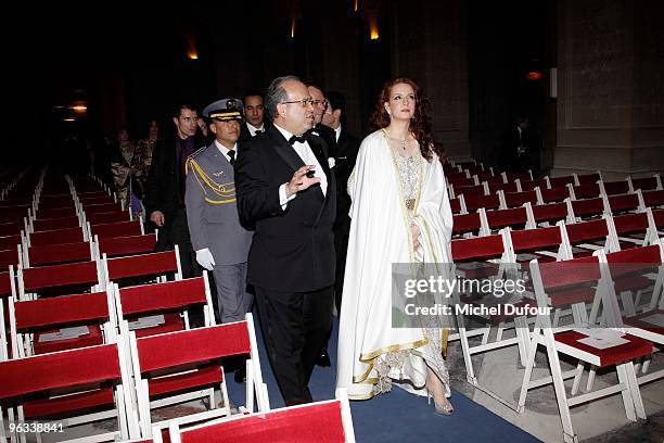 Princesse Lalla Salma of Morocco and Prof David Khayat attend the Gala Dinner for Association A.V.E.C. At Chateau de Versailles on February 1, 2010...