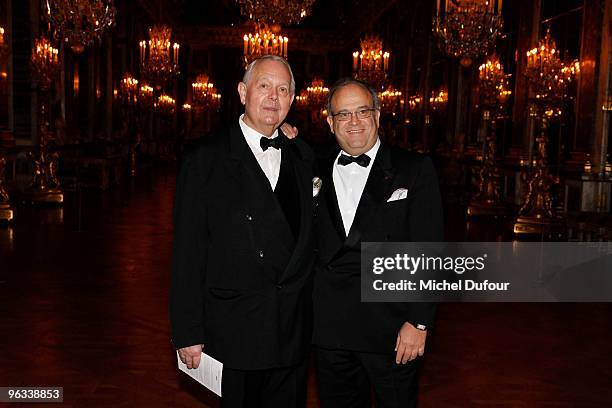 Michel Cavendish and Prof David Khayat attend the Gala Dinner for Association A.V.E.C. At Chateau de Versailles on February 1, 2010 in Versailles,...