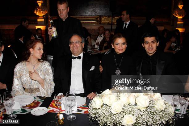 Princesse Lalla Salma of Morocco, Prof David Khayat, Lola Karomiva and her husband attend the Gala Dinner for Association A.V.E.C. At Chateau de...