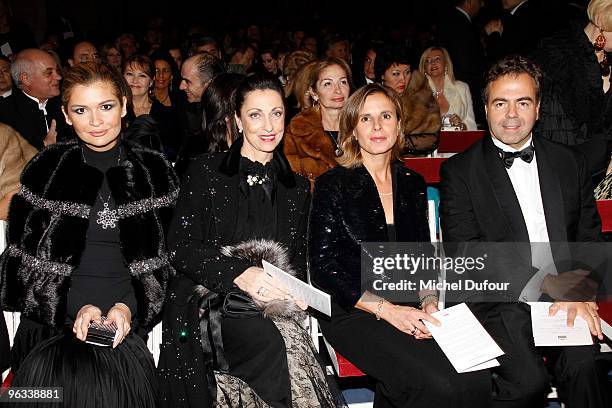 Lola Karimova, Me David Khayat and MMe Luc Chatel attend the Gala Dinner for Association A.V.E.C. At Chateau de Versailles on February 1, 2010 in...