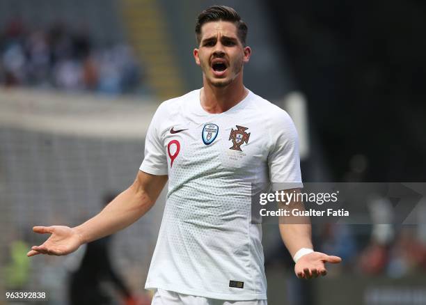 Portugal and AC Milan forward Andre Silva during the International Friendly match between Portugal and Tunisia at Estadio Municipal de Braga on May...