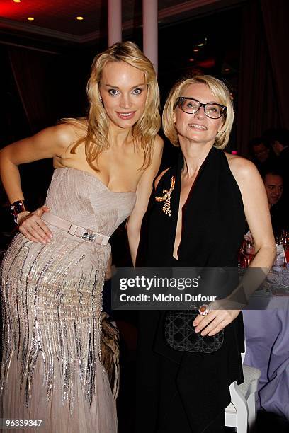 Ina Zobova and Evelina Khromtchenko attend the Sidaction Dinner at Pavillon d'Armenonville on January 28, 2010 in Paris, France.