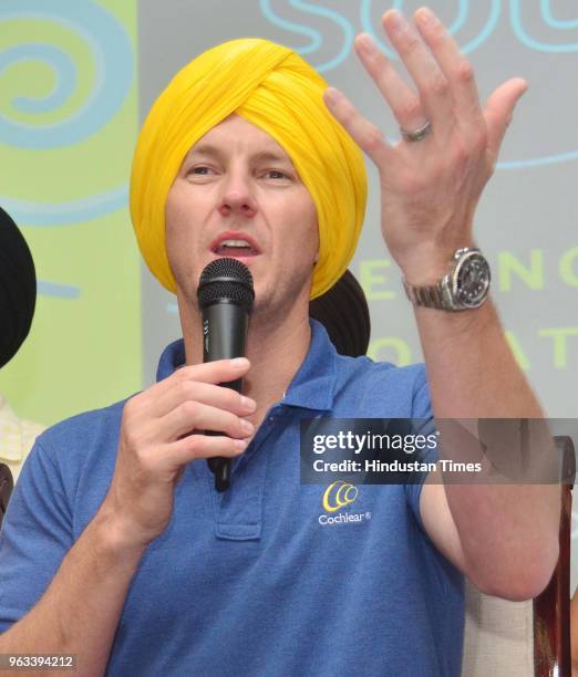 Former Australian Cricketer and Cochlear’s Global Hearing Ambassador Brett Lee meets children who went through Cochlear hearing implant surgery...