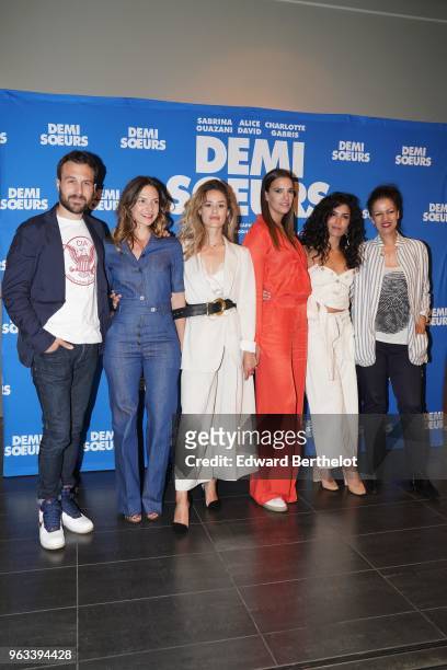 Antoine Gouy, Luana Duchemin, Alice David, Charlotte Gabris, Sabrina Ouazzani, attend the 'Demi Soeurs' Paris Premiere photocall, at Mk2 Bibliotheque...