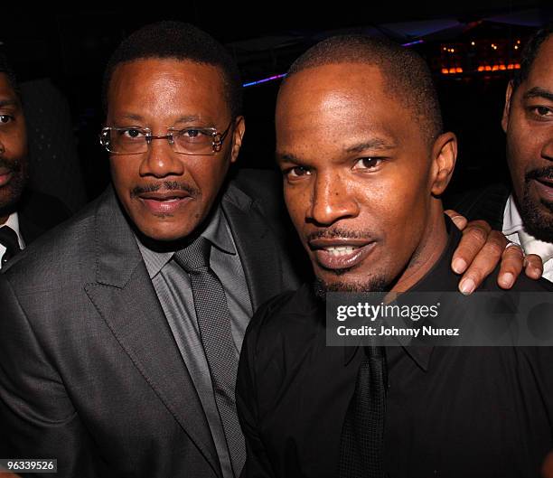 Judge Craig Mathis and Jamie Foxx attend Jamie Foxx's Post Grammy Party at The Conga Room at L.A. Live on January 31, 2010 in Los Angeles, California.