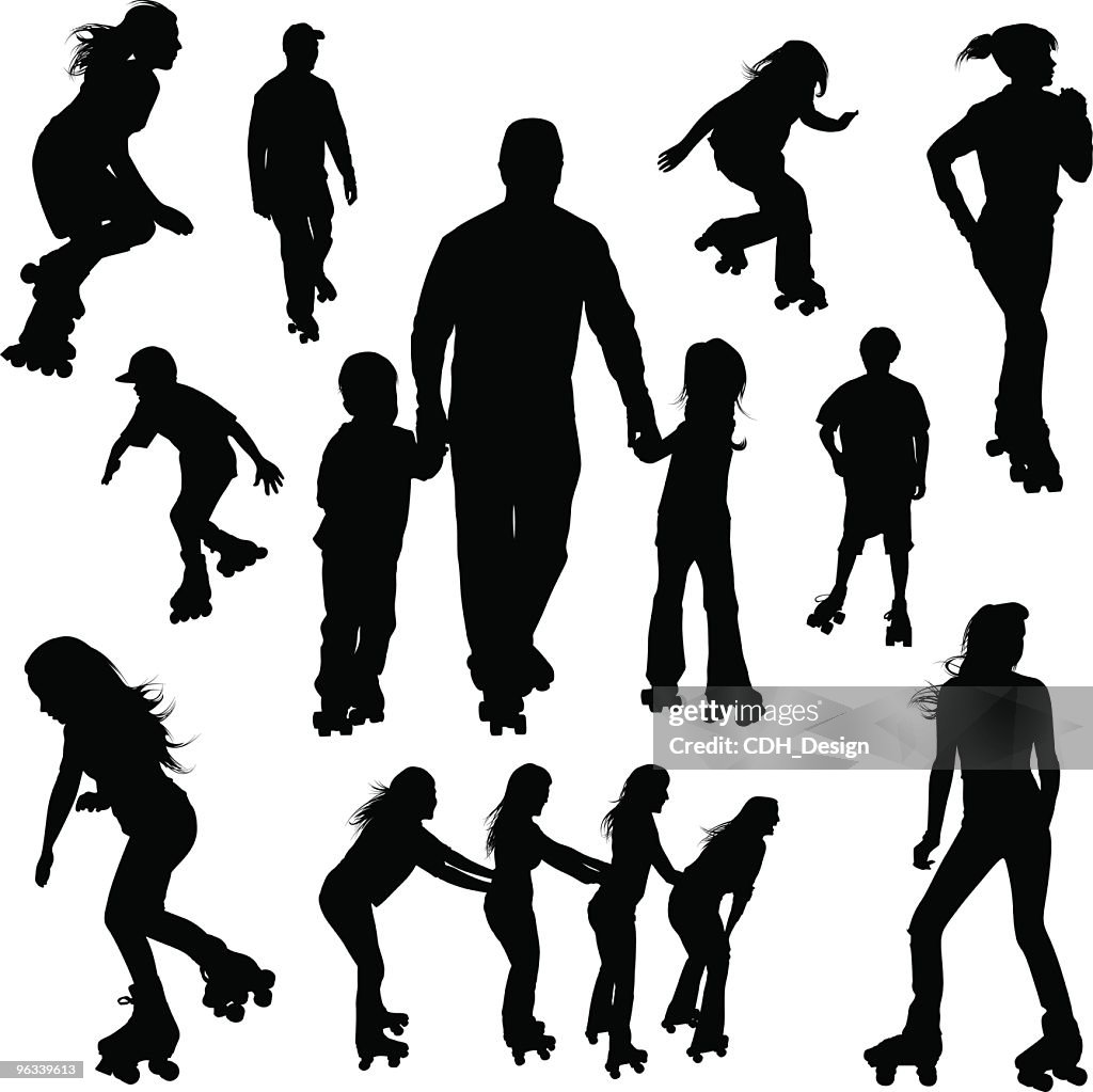Roller-skating Silhouettes