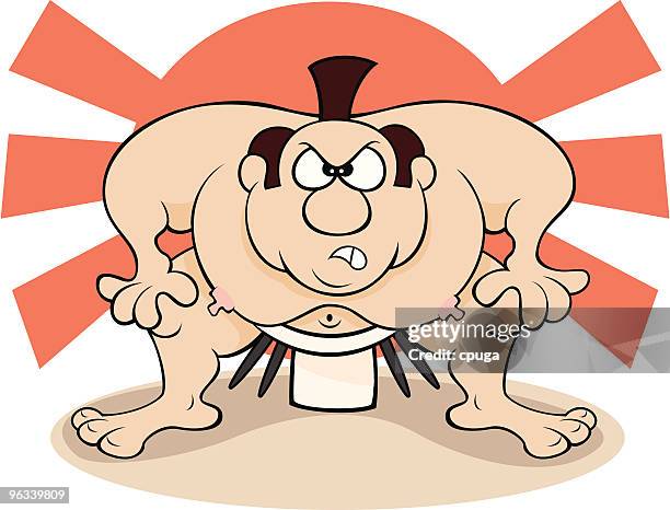 sumo-wrestler sie auf! vektor - brustwarze stock-grafiken, -clipart, -cartoons und -symbole