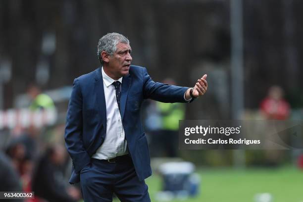 Portugal head coach Fernando Santos during the Portugal vs Tunisia International Friendly match on May 28, 2018 in Braga, Portugal.