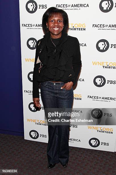 News journalist, Deborah Roberts attends the "Faces of America" premiere at Allen Room at Lincoln Center on February 1, 2010 in New York City.
