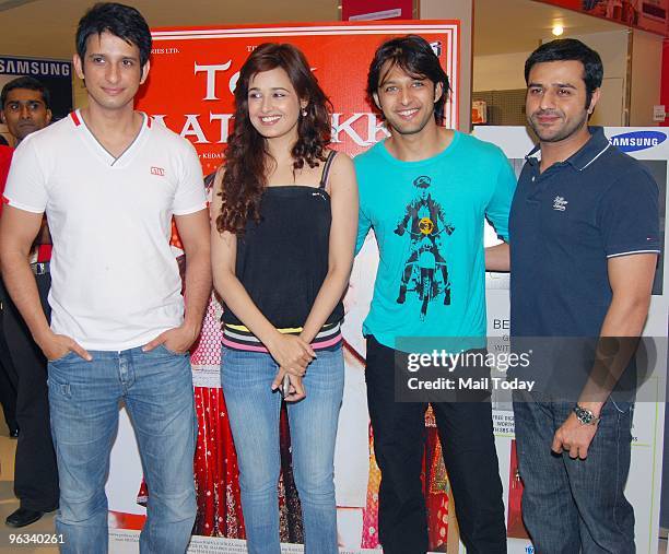 Sharman Joshi, Yuvika Chaudhary and Vatsal Seth at an event in Mumbai on Saturday, January 30, 2010.