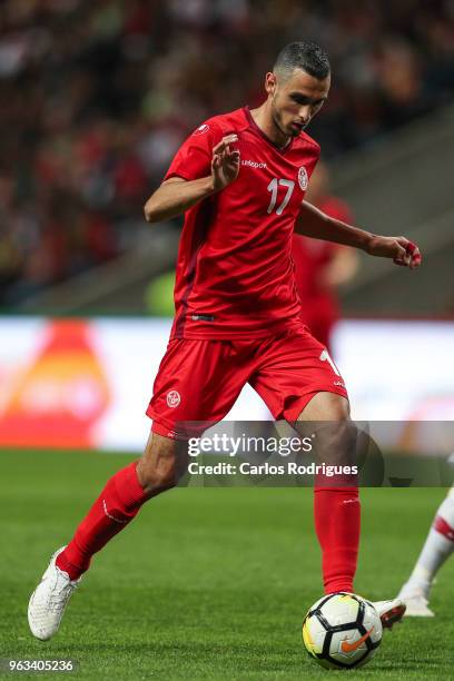 Tunisia midfielder Elyes Skhiri during the Portugal vs Tunisia International Friendly match on May 28, 2018 in Braga, Portugal.