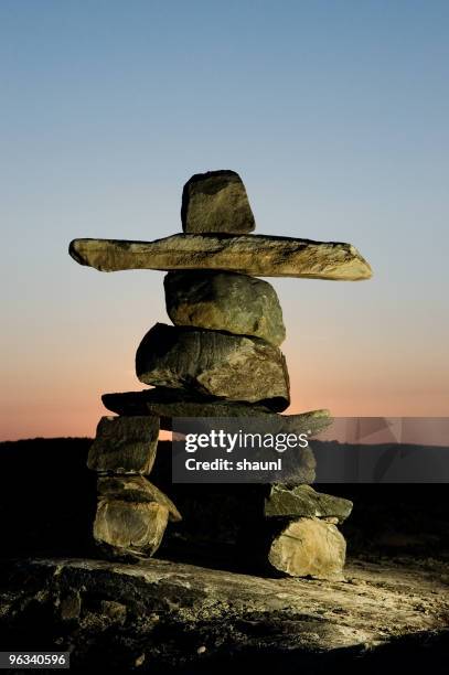 inukshuk - inukshuk stock pictures, royalty-free photos & images