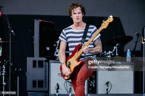 Bassist Andy Prince of Manchester Orchestra performs onstage at Harvard Athletic Complex on May 26, 2018 in Boston, Massachusetts.