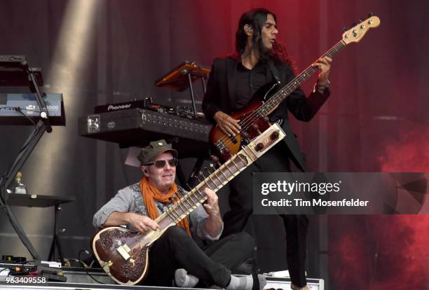 Rob Myers and Ashish Vyas of Thievery Corporation perform during the 2018 BottleRock Napa Valley Music Festival at Napa Valley Expo on May 27, 2018...