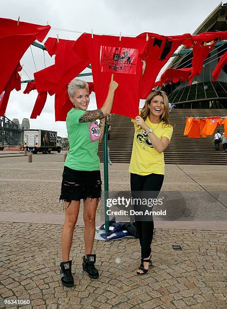 Ruby Rose and Natalie Bassingthwaighte pose and show their support for the Wear It With Pride campaign aiming to educate Australians about 85 law...