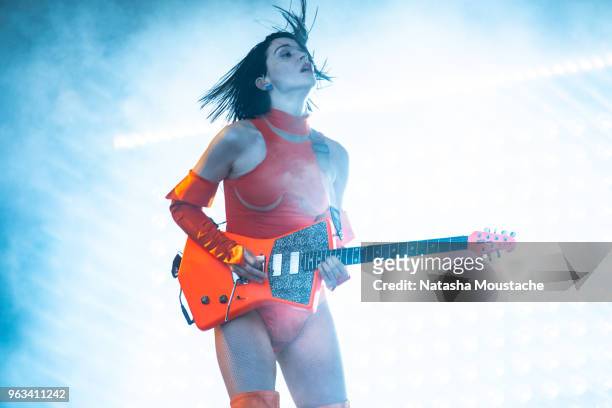 St. Vincent performs onstage at Harvard Athletic Complex on May 26, 2018 in Boston, Massachusetts.