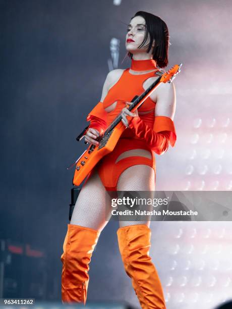 St. Vincent performs onstage at Harvard Athletic Complex on May 26, 2018 in Boston, Massachusetts.