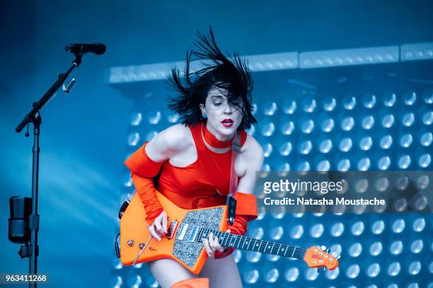 St. Vincent performs onstage at Harvard Athletic Complex on May 26, 2018 in Boston, Massachusetts.