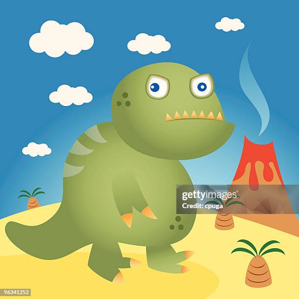 cartoon t-rex dinosaur - t rex stock illustrations