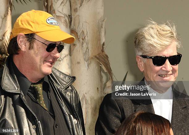 Dan Aykroyd and David Lynch attend Roy Orbison's induction into the Hollywood Walk Of Fame on January 29, 2010 in Hollywood, California.